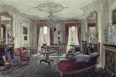 Interieur eines Salons in einem Stadthaus, 19. Jahrhundert